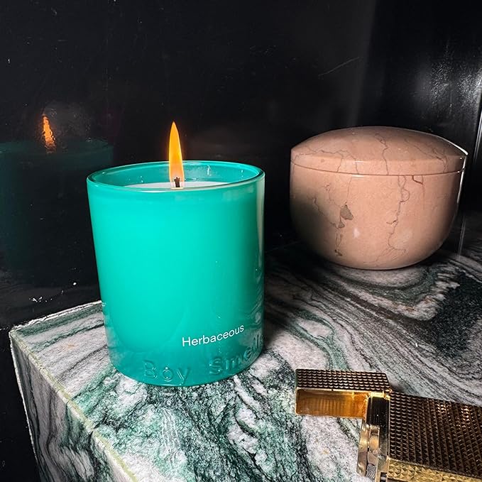 Boy Smells Grass Scented Candle - 8.5 oz - Home Candle with Bergamot, Fresh Sage, and Wild Grass Notes - Up to 50-Hour Burn - Cotton Wick