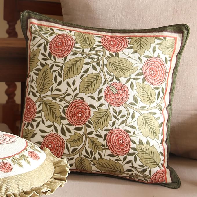 Throw Pillow Covers Pack of 4,Brown Cozy Velvet Farmhouse with Birds and Floral Pattern Pillowcases,Decoration Square Round Lumbar Pillows Cushion Covers for Couch Sofa Bed Car Chair