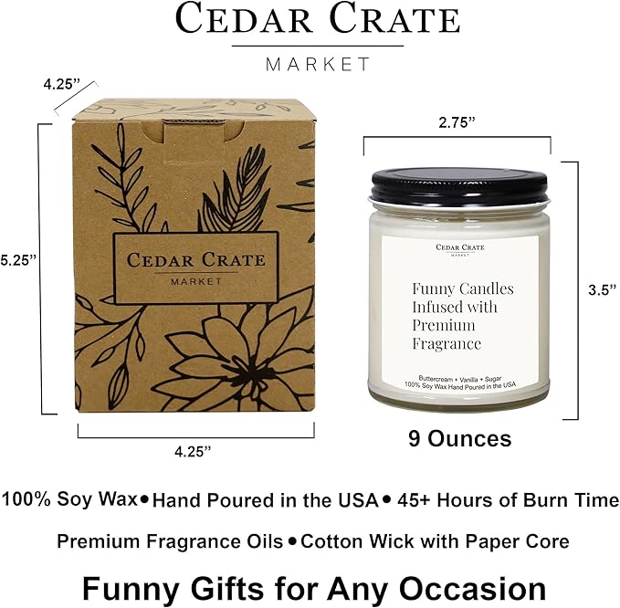 Cedar Crate Market House Warming Gifts New Home – Funny New Homeowner Candle for Women & Men, First Apartment Essentials, Closing Gift for Home Buyers – Raspberry Sangria Soy Candle, Made in USA