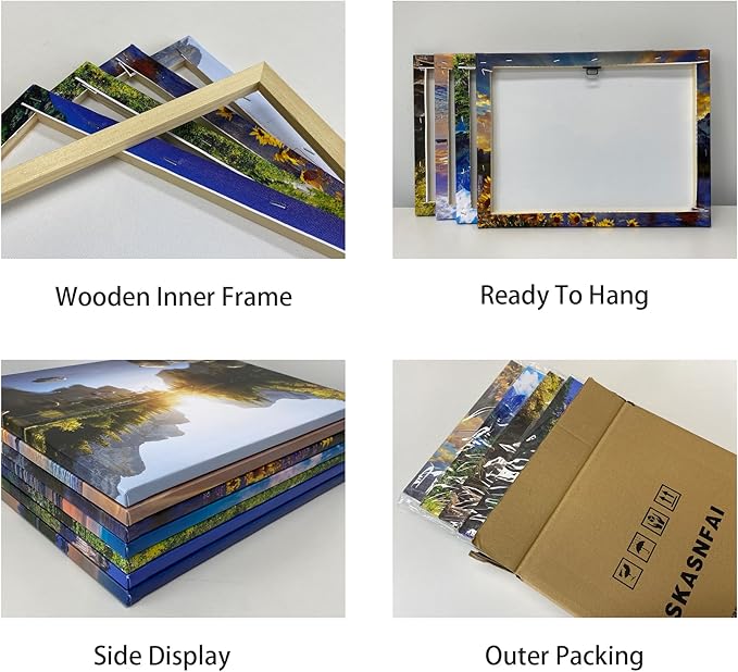 SKASNFAI Grand Teton National Park Wall Art Sunflower Landscape Canvas Mountain Artwork Landscape Print for Living Room Framed (12x16 inch)