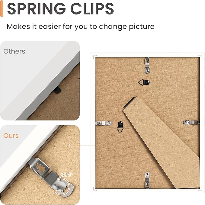 upsimples 10 Pack Picture Frames Collage Wall Decor for Mounting or Tabletop Display, Photo Gallery Frame Set for Family, Multi Sizes Including 8x10, 5x7, 4x6, White