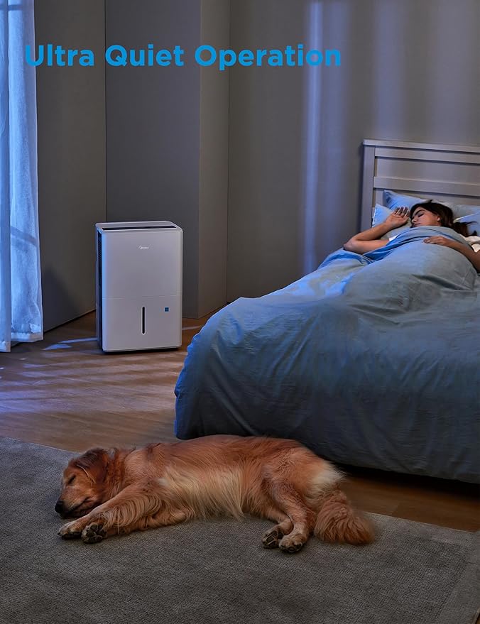 Midea 1,500 Sq. Ft. Energy Star Certified Dehumidifier With Reusable Air Filter 22 Pint - Ideal For Basements, Large & Medium Sized Rooms, And Bathrooms (White)