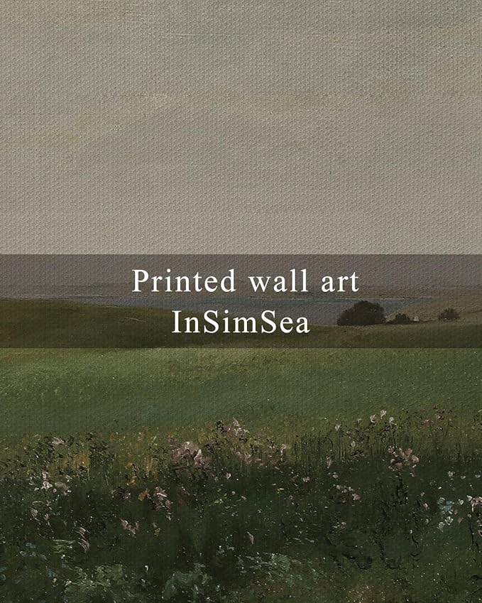 InSimSea Framed Canvas Wall Art Vintage Decor, Farmhouse Decor, Vast Grassland Landscape Paintings, Large Prints, Scenery Wall Decoration for Living Room Bedroom Bathroom Home Decor, 20"x30"