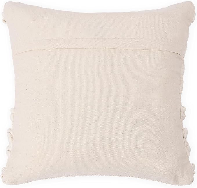 REDEARTH · Tufted Throw Pillow Cushion Covers - Boho Textured Woven Decorative Cases Set for Couch, Sofa, Bed, Farmhouse, Chair, Patio, Car - 100% Cotton (18x18 ; Boho Chic Natural) Pack of 2