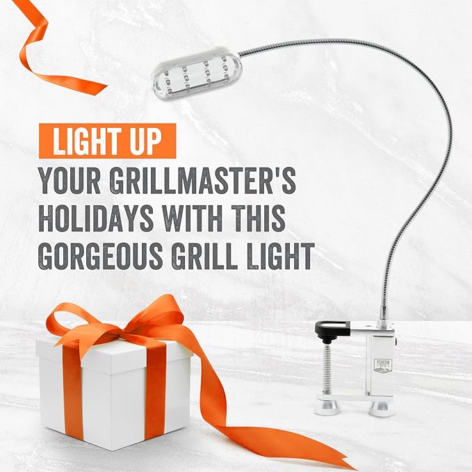 Yukon Glory™ Bright and Durable Magnetic LED Grill Light for Grilling and BBQ, Attaches Magnetically or with Built in Clamp, Long Flexible Gooseneck, Perfect for Blackstone Grills