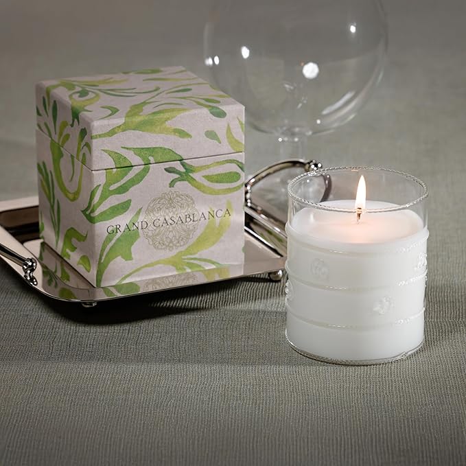 Zodax Grand Casablanca Glass Jar Scented Candle for Home Decor - Single-Wick Candle Ideal for Kitchen and Bathroom - Makes a Great Gift for Women and Men - Neroli Absolute - 12 Oz.