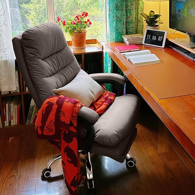 Office Chair with Retractable Footrest, Heavy-Duty Ergonomic Chair, Adjustable Height High Back Computer Gaming Chairs