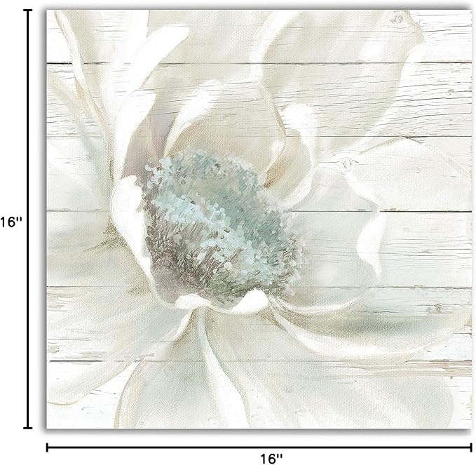 Wexford Home Weathered White Gallery Wrapped Canvas Wall Art, 16x16, 18655-16x16