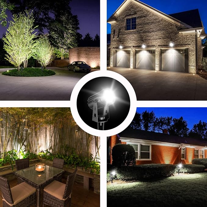 T-SUN Solar Spotlights Outdoor Waterproof, 2-in-1 Solar Landscape Spotlights LED Garden Spot Lights for Yard Tree Garden Pond Pool Area (White)