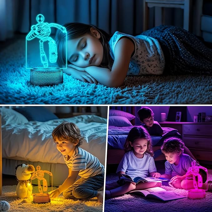 The 3D Robot Lamp Touch-Control Night Light Multi-Color LED Desk Lamp Decoration for Kids’ Rooms,Ideal for Christmas Gifts,Birthdays,and Holiday Décor