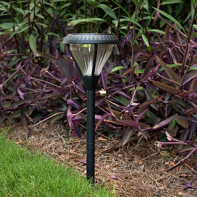 Gama Sonic Premier Outdoor Pathway Garden Landscape Light with 2 Color LEDs, Warm White and Bright White, Black, Heavy Duty Cast Aluminum, 50 Lumens, 2-Pack (239002)