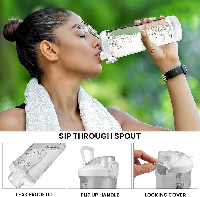 Total Chef Portable Blender - USB Rechargeable Personal Smoothie Mixer, Protein Shake Maker, Cordless Travel Mini Licuadora, Blend Frozen Fruit, Drink Milkshake On The Go,Ice Crusher 20 OZ, White