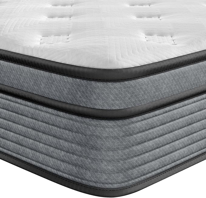 Yaak Full Size Mattress 12 Inch, Hybrid Full Mattress in a Box, Individual Pocket Spring Double Bed Mattress with Breathable Memory Foam, Pressure Relief, Medium Firm Mattress Full Size 75"x54"x12"