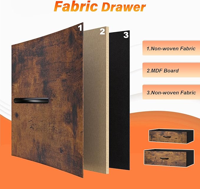 Fits 65,70 inch TV Stand Dresser 63" W TV Console for Bedroom with LED Lights & Power Outlets 12 Long Fabric Dressers for Bedroom, Hallway or Closets Entertainment Center