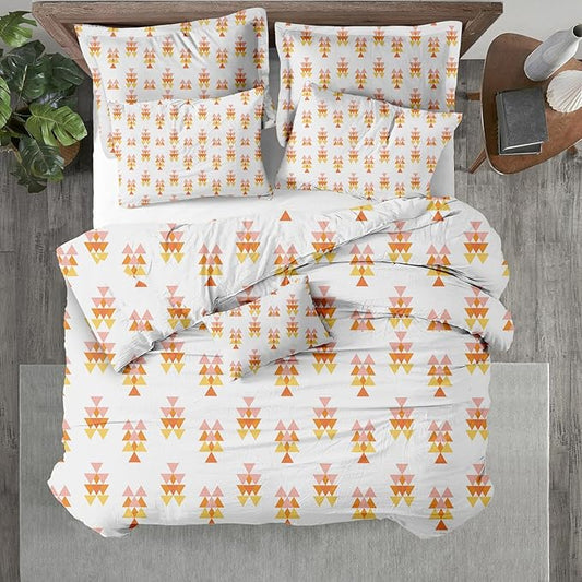 Kotton Culture Oversized King Size Duvet Cover Set 100% Egyptian Cotton - 600 Thread Count Breathable Durable Comforter Cover Zipper Closure & Corner Ties (Pastel Dreams,Oversized King 120"X98")