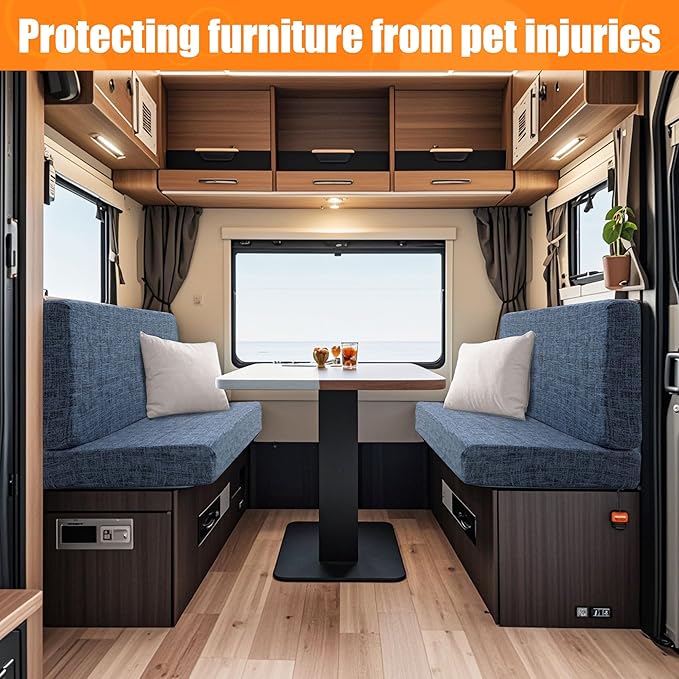 Rv Dinette Cushion Covers,Printing Stretchable Camper Cushion Cover,RV Cushion Slipcover,Rv Couch Cover Replacement for RV Camper Car Bench,2 Backrest Covers and 2 Bench Covers (Grid deep blue)