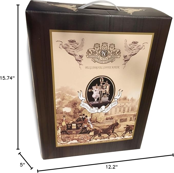 Nispira Belgium Royal Family Balance Syphon Unique Gravity Vintage Coffee Maker Vacuum Brewing System Gold 500 ml