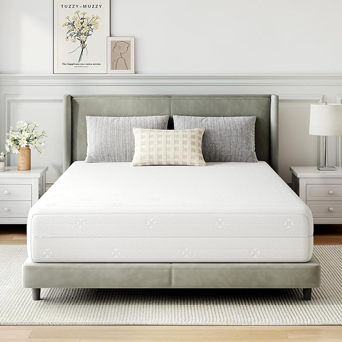 Novilla 10 Inch Queen Mattress,Comfort Foam Mattresses with Air Cutting Design & Breathable Cover for Cooling Night Sleep & Pressure Relief, CertiPUR-US Certified Queen Mattress in a Box,