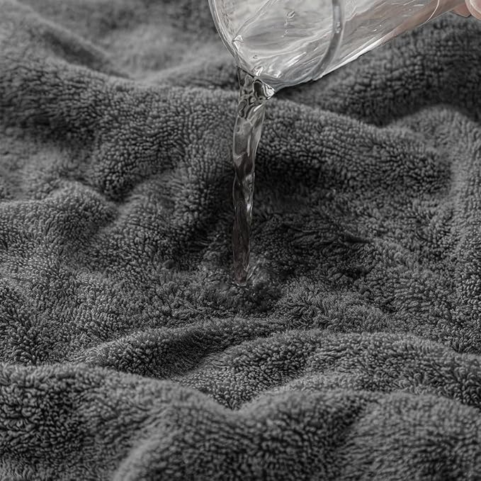 8-Piece Bath Towels Set, 100% Cotton Thick Soft Highly Absorbent Durable, Quick Dry, Bathroom Towels Set (2 Bath Towels, 2 Hand Towels, 4 Washcloths) - Perfect for Daily Use