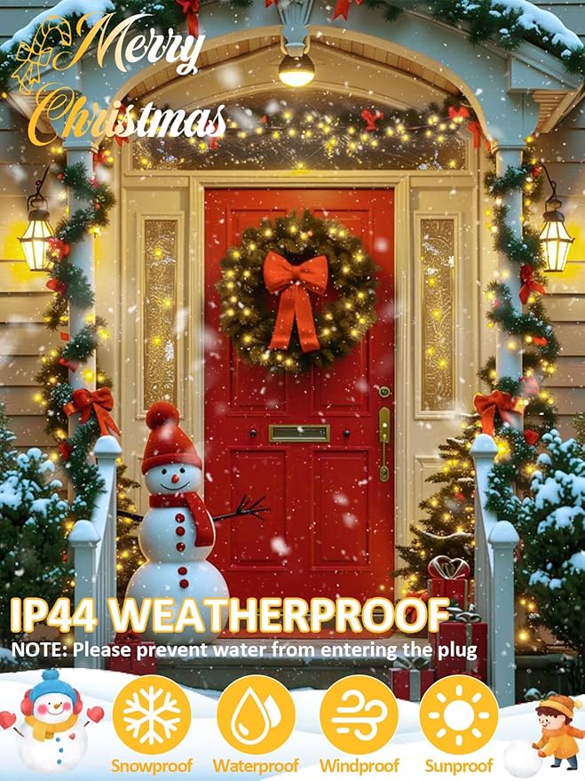 Voice Controlled Smart Christmas Lights Outdoor, 274ft 800 LED Twinkle String Lights with 7 Voice Commands, 12 Modes & Timer, Waterproof Christmas Tree Lights for Party Garden (Warm White)