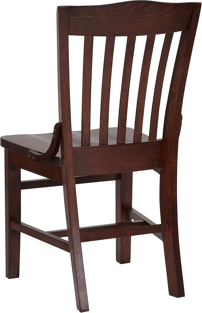 EMMA + OLIVER School House Back Walnut Wood Chair