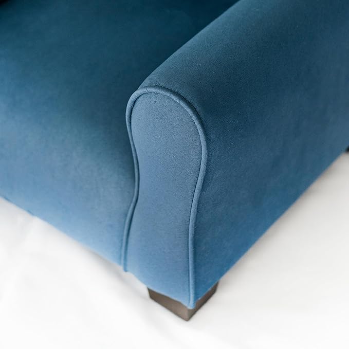 Generic Kids Personalized Chair, Personalized Kids Upholstered Rocking Chair, Toddler Chair with Personalized Name, Comfy Kids Armchair, Kids Chair with Personalization (Navy Suede, Legs), KC100L-PN