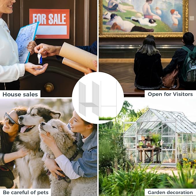 50 Pcs Yard Sign Stake, 15'' x 10'' Heavy Duty Metal H-Stakes, H Frame Yard Sign Stands for Advertising Party Decorations Outdoor Lawn Garden Garage House Christmas Decor