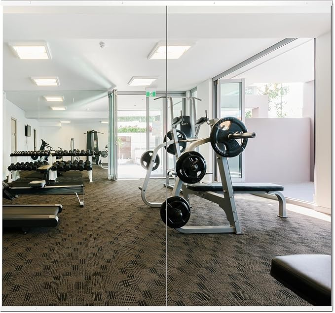 Delma Home Gym Mirror,54''x30''x2PCS,Large Full Body Tempered Glass Frameless, Wall-Mounted for Gym, Yoga, Garage, Bedroom, Bathroom