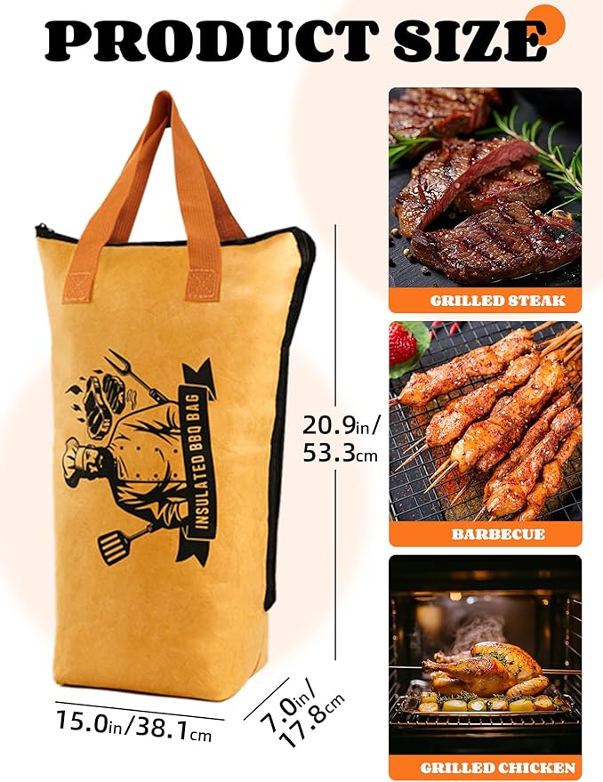 BBQ Blanket for Insulated Resting Meat– Reusable Smoker Grilling Meat Thermal Bag with Wide Mouth for Large BBQ Cuts like Brisket, Pork Shoulders, and Turkeys(XL,21in)