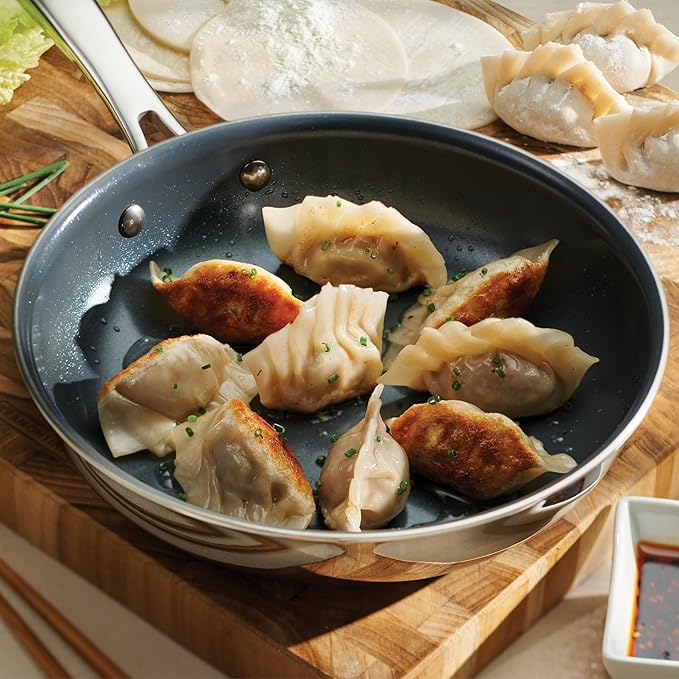 Tramontina Signature 8-Inch Tri-Ply Clad Stainless Steel Small Frying Pan with Ceramic Non Stick Interior, Induction-Ready Nonstick Skillet, Oven-Safe, Dishwasher-Safe