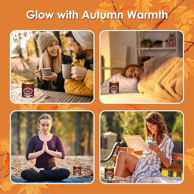 Fall Scented Candle ā Hot Cocoa Soy Candle 9oz, 50 Hour Burn, Non-Toxic Autumn Decor, Holiday Gift for Women & Men