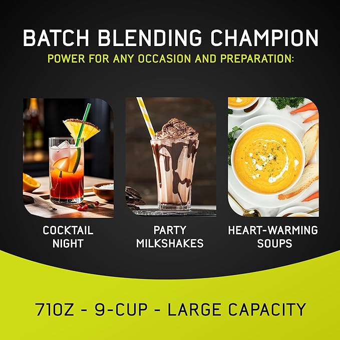 Universal 1500 Peak Watt Turbo Elite Max Blender, 71oz - 9-cup / 2.1 Liter Glass Pitcher, 3 Speed Settings with Powerful 6 Stainless Steel Blades, Premium Blender for Smoothies, Domestic Use