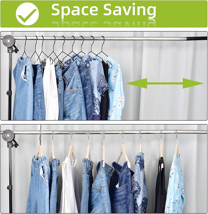 Heavy Duty Metal Hangers - 4mm Thick, 25lbs Weight, Unique Hook Design, Black - 10 Pack