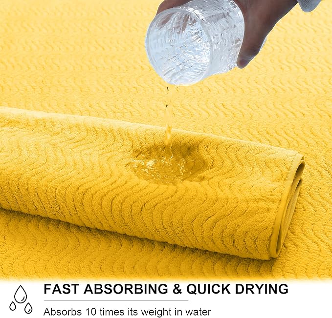 Ultra Soft Bath Towel Set of 4, Extra Large Textured Microfiber Luxury Towels 35x70 in, Quick Dry, Highly Absorbent, Fluffy, Oversized, for Bathroom Shower Pool Hotel Beach