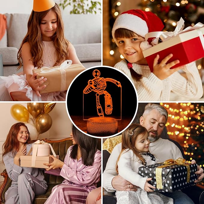 The 3D Robot Lamp Touch-Control Night Light Multi-Color LED Desk Lamp Decoration for Kids’ Rooms,Ideal for Christmas Gifts,Birthdays,and Holiday Décor