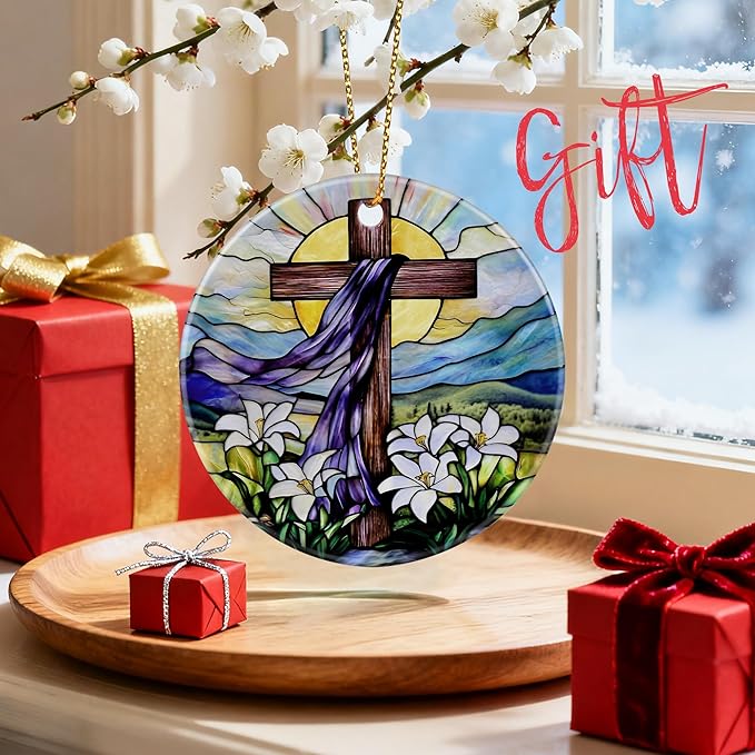 Christian Cross Ornament, Christmas Ornaments, Christmas Tree Ornaments | Religious Holiday Decor, Cross Home Decor, Christian Gifts, Religious Gifts, Gift Exchange & Gift Idea, Giftbox Included