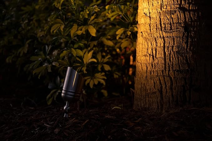 VOLT Fat Boy 12V Stainless Steel Outdoor Spotlight for Low Voltage Landscape Lighting of Yard, Lawn, Garden, Patio, Trees & House