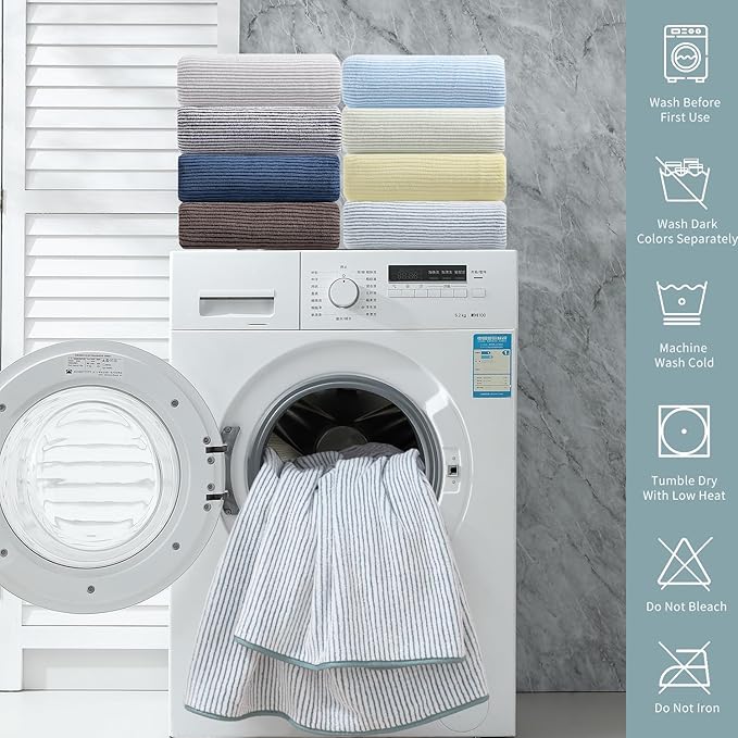 4 Piece Bath Towel Set 35"x70"Oversized Bath Towel for Bathroom Ultra Soft Fluffy Extra Large Bath Sheet Luxury Premium Bathroom Towel Highly Absorbent Quick Dry Shower Towel for Hotel Spa,Lake Blue