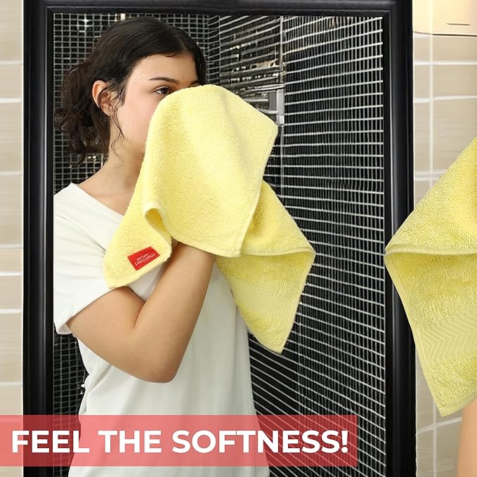 TEXTILOM 100% Turkish Cotton 4 Pcs Hand Towel Set, Luxury Hand Towels for Bathroom, Soft & Absorbent Bathroom Hand Towels Set (16 x 28 inches)- Beige