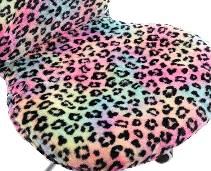 Swivel Kids Desk Chair Adjustable Rolling Student Chair Living Room Thick Padded Children Chair for Girls and Boys (Leopard)