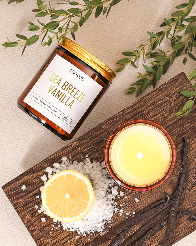 AOOVOO Candles Set - 6PC Scented Candles, Soy Candle, Aromatherapy Candle, Soy Wax Candle, Candle for Home Scented, Lavender/Vanilla/Eucalyptus/Sage/Jasmine/Sandalwood