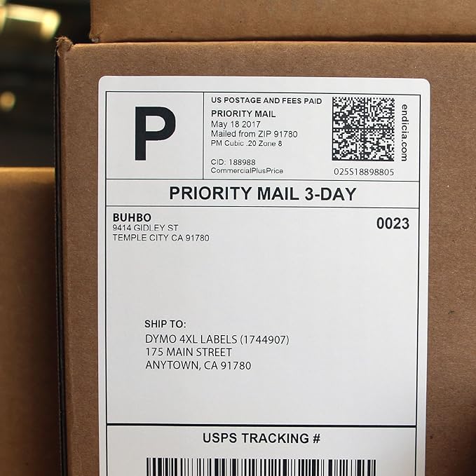 Buhbo Compatible with DYMO LabelWriter 4XL 4" x 6" Shipping Label 1744907, White (20 Pack / 220 Labels Per Roll)