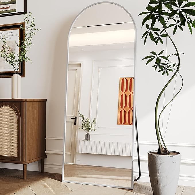 Standing Mirror,Arch Mirror Full Length,71"x26" Silver Mirror Full Length,Silver Arch Mirrors,Floor Length Mirrors