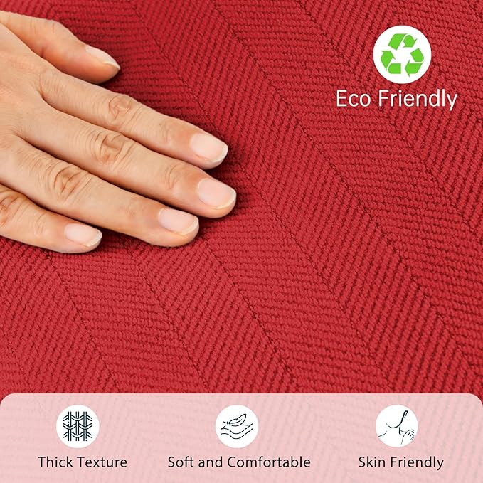 ZWJD Red Pillow Covers 22x22 Set of 2 Chenille Red Throw Pillow Covers with Elegant Design Soft and Luxurious Decorative Throw Pillows for Couch, Bed, and Home Decor