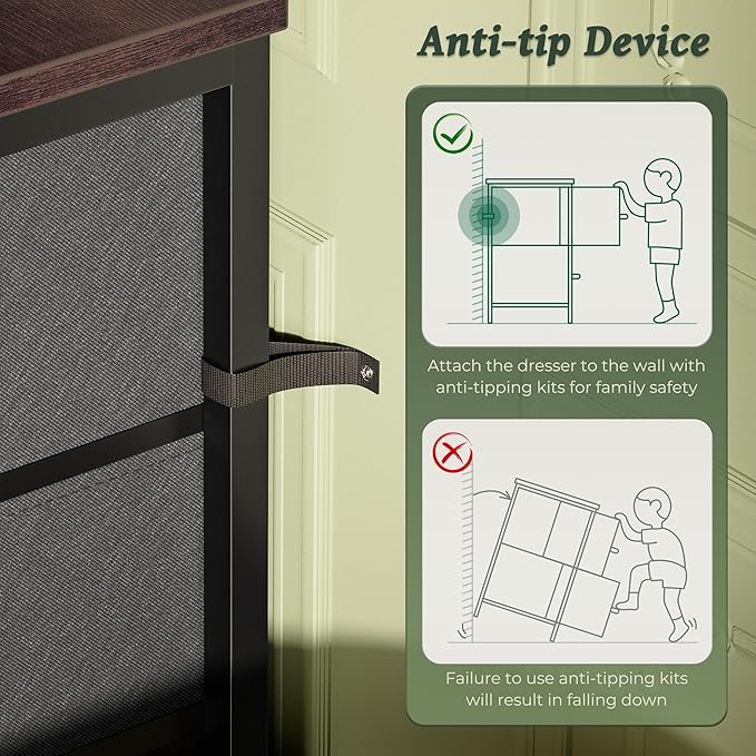 Huuger 63 Inch Dresser for Bedroom, Dresser for Closet with 9 Drawers, Large TV Stand for 55, 65, 70 Inch TV, Entertainment Center with Storage, Wide Long Chest of Drawers, Walnut and Dark Grey