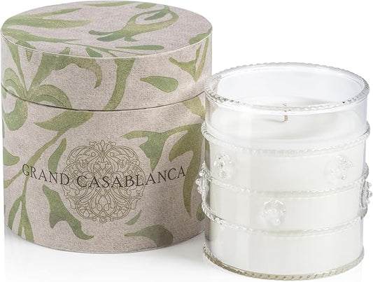 Zodax Grand Casablanca Glass Jar Scented Candle for Home Decor - Single-Wick Candle Ideal for Kitchen and Bathroom - Makes a Great Gift for Women and Men - Wild Tuberose - 6.5 Oz. -