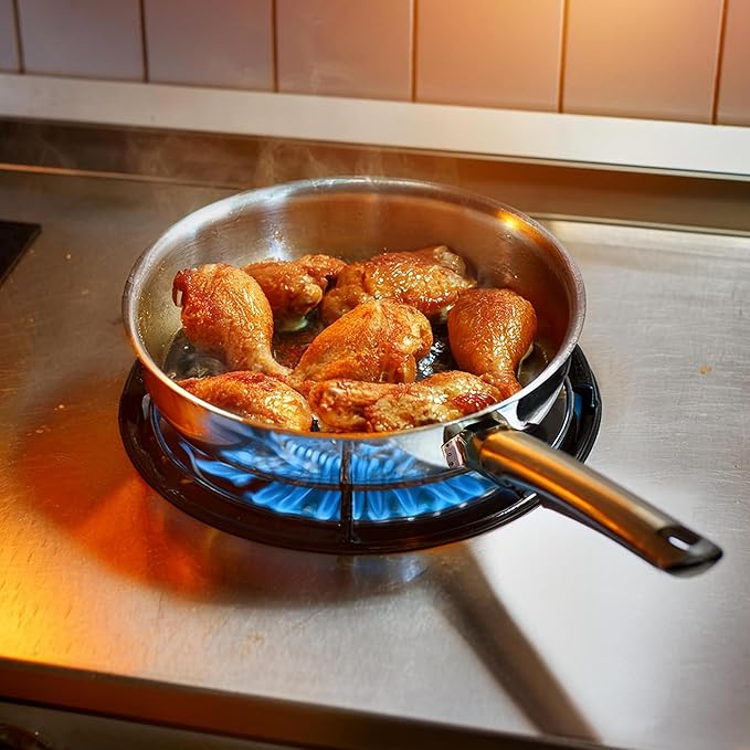 Tuxton Home Nevada 7 Piece Cookware set; Stainless Steel, PFTE & PFOA Free, Freezer to Oven Safe, Induction Compatible; 1QT & 2QT Saucepans, 5QT Dutch Oven, 10" Open Frypan