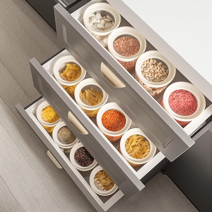 Urban Green Glass Food Storage Jar with Glass Lid, Food Canister Set with Airtight Lids, Pantry Jars for Kitchen Organization, Food Storage Containers in Set of 5