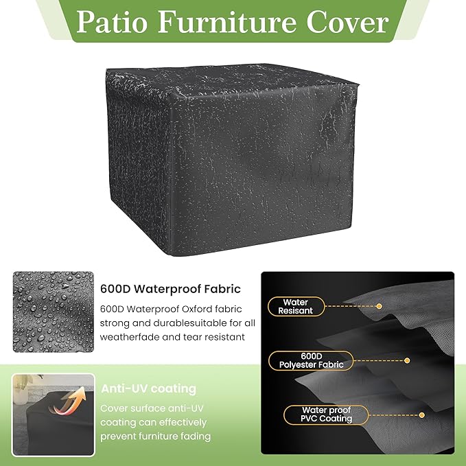 Amopatio Wicker Outdoor Sofa & Patio Couch Set - High Back Waterproof Patio Furniture Single Armrest Chair with Non-Slip Cushions, Outdoor Furniture Cover,Burgundy