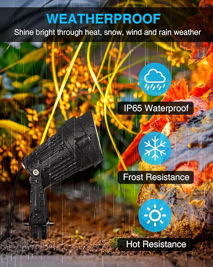 SUNVIE Dusk to Dawn Outdoor Lighting 120V LED Spot Lights Outdoor Landscape Spotlights with Photocell Sensor Waterproof Outdoor Spot Lights for Yard 7W Outdoor Spotlight Flag Light for Garden Tree